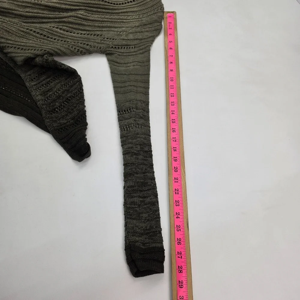 Athleta Womens XS Olive Green Open‎ Knit Cardigan Cotton Cashmere Wool Blend